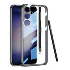 For Samsung Galaxy S24+ 5G GKK Space Frame Transparent PC + TPU Phone Case with Pen(Transparent Black) - 1