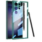 For Samsung Galaxy S24 Ultra 5G GKK Space Frame Transparent PC + TPU Phone Case with Pen(Transparent Green) - 1