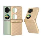 For Huawei Pocket 2 3 in 1 Wave Pattern Matte PC Phone Case with Hinge(Gold) - 1