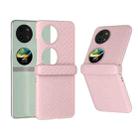 For Huawei Pocket 2 3 in 1 Wave Pattern Matte PC Phone Case with Hinge(Pink) - 1