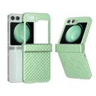 For Samsung Galaxy Z Flip5 5G 3 in 1 Wave Pattern Matte PC Phone Case with Hinge(Light Green) - 1