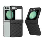 For Samsung Galaxy Z Flip5 5G 3 in 1 Wave Pattern Matte PC Phone Case with Hinge(Black) - 1