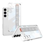 For Samsung Galaxy S24 5G GKK Space Frame Transparent PC + TPU Phone Case with Wrist Strap(White) - 1