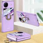 For vivo X Flip GKK Integrated Ultra-thin Full Coverage Phone Case with Ring Holder(Purple) - 1