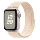 For Apple Watch SE 2023 40mm Loop Nylon Watch Band(Starlight with Pink) - 1