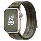 For Apple Watch Series 9 45mm Loop Nylon Watch Band(Green Orange) - 1