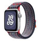 For Apple Watch Series 7 41mm Loop Nylon Watch Band(Blue with Red) - 1