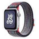 For Apple Watch Series 3 38mm Loop Nylon Watch Band(Blue with Red) - 1