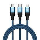 Nillkin Swift Pro 1m 3 in 1 USB to 8 Pin + Type-C + Micro USB Fast Charging Cable(Blue) - 1