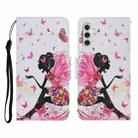 For Samsung Galaxy A55 Colored Drawing Pattern Flip Leather Phone Case(Dancing Girl) - 1