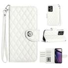 For Motorola Moto G Stylus 5G 2023 Rhombic Texture Flip Leather Phone Case with Lanyard(White) - 1