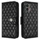 For Motorola Edge 30 Neo Rhombic Texture Flip Leather Phone Case with Lanyard(Black) - 2