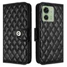 For Motorola Edge 40 Rhombic Texture Flip Leather Phone Case with Lanyard(Black) - 2