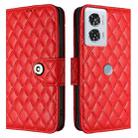 For Motorola Edge 50 Fusion Rhombic Texture Flip Leather Phone Case with Lanyard(Red) - 2