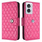 For Motorola Edge 50 Fusion Rhombic Texture Flip Leather Phone Case with Lanyard(Rose Red) - 2