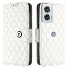 For Motorola Edge 50 Fusion Rhombic Texture Flip Leather Phone Case with Lanyard(White) - 2
