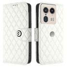 For Motorola Edge 50 Ultra Rhombic Texture Flip Leather Phone Case with Lanyard(White) - 2