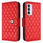 For Motorola Edge S30 / Moto G200 5G Rhombic Texture Flip Leather Phone Case with Lanyard(Red) - 2