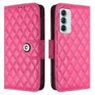 For Motorola Edge S30 / Moto G200 5G Rhombic Texture Flip Leather Phone Case with Lanyard(Rose Red) - 2