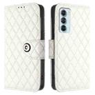 For Motorola Edge S30 / Moto G200 5G Rhombic Texture Flip Leather Phone Case with Lanyard(White) - 2