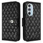 For Motorola Edge X30 Rhombic Texture Flip Leather Phone Case with Lanyard(Black) - 2