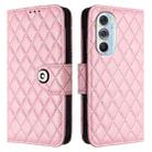 For Motorola Edge X30 Rhombic Texture Flip Leather Phone Case with Lanyard(Pink) - 2