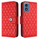 For Motorola Moto G Play 5G 2024 Rhombic Texture Flip Leather Phone Case with Lanyard(Red) - 2