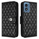 For Motorola Moto G Play 5G 2024 Rhombic Texture Flip Leather Phone Case with Lanyard(Black) - 2