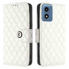 For Motorola Moto G Play 5G 2024 Rhombic Texture Flip Leather Phone Case with Lanyard(White) - 2