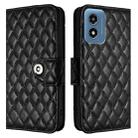 For Motorola Moto G 5G 2024 Global Rhombic Texture Flip Leather Phone Case with Lanyard(Black) - 2