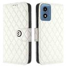 For Motorola Moto G 5G 2024 Global Rhombic Texture Flip Leather Phone Case with Lanyard(White) - 2