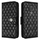 For Motorola Moto G Play 2021 Rhombic Texture Flip Leather Phone Case with Lanyard(Black) - 2