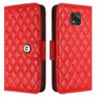 For Motorola Moto G Power 2021 Rhombic Texture Flip Leather Phone Case with Lanyard(Red) - 2