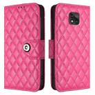 For Motorola Moto G Power 2021 Rhombic Texture Flip Leather Phone Case with Lanyard(Rose Red) - 2