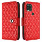 For Motorola Moto G Stylus 5G 2021 Rhombic Texture Flip Leather Phone Case with Lanyard(Red) - 2