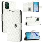 For Motorola Moto G Stylus 5G 2021 Rhombic Texture Flip Leather Phone Case with Lanyard(White) - 1