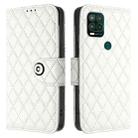 For Motorola Moto G Stylus 5G 2021 Rhombic Texture Flip Leather Phone Case with Lanyard(White) - 2