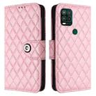 For Motorola Moto G Stylus 5G 2021 Rhombic Texture Flip Leather Phone Case with Lanyard(Pink) - 2