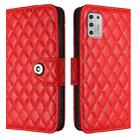 For Motorola Moto G Stylus 2021 4G Rhombic Texture Flip Leather Phone Case with Lanyard(Red) - 2