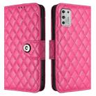 For Motorola Moto G Stylus 2021 4G Rhombic Texture Flip Leather Phone Case with Lanyard(Rose Red) - 2