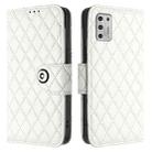 For Motorola Moto G Stylus 2021 4G Rhombic Texture Flip Leather Phone Case with Lanyard(White) - 2