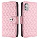 For Motorola Moto G Stylus 2021 4G Rhombic Texture Flip Leather Phone Case with Lanyard(Pink) - 2