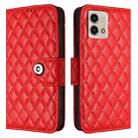 For Motorola Moto G Stylus 2023 4G Rhombic Texture Flip Leather Phone Case with Lanyard(Red) - 2