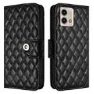 For Motorola Moto G Stylus 2023 4G Rhombic Texture Flip Leather Phone Case with Lanyard(Black) - 2