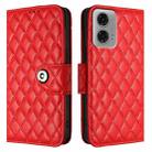 For Motorola Moto G04 / G24 Rhombic Texture Flip Leather Phone Case with Lanyard(Red) - 2