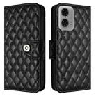 For Motorola Moto G04 / G24 Rhombic Texture Flip Leather Phone Case with Lanyard(Black) - 2