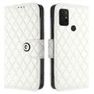 For Motorola Moto G30 / G10 / G20 Rhombic Texture Flip Leather Phone Case with Lanyard(White) - 2