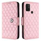 For Motorola Moto G30 / G10 / G20 Rhombic Texture Flip Leather Phone Case with Lanyard(Pink) - 2