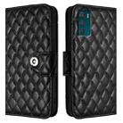 For Motorola Moto G42 Rhombic Texture Flip Leather Phone Case with Lanyard(Black) - 2