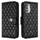 For Motorola Moto G51 5G Rhombic Texture Flip Leather Phone Case with Lanyard(Black) - 2